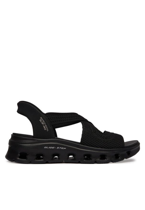 skechers - Skechers Sandały Slip-ins Glide-Step 119557/BBK Czarny. Kolor: czarny. Materiał: materiał