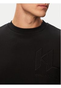 Karl Lagerfeld - KARL LAGERFELD Bluza 705022 563900 Czarny Regular Fit. Typ kołnierza: dekolt w karo. Kolor: czarny. Materiał: bawełna #3