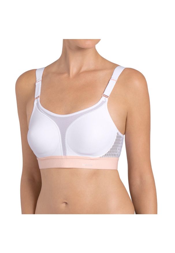 TRIACTION - Stanik do biegania Extreme Lite z wysoki poziomem podtrzymywania. Kolor: biały. Materiał: poliamid, elastan. Sport: bieganie