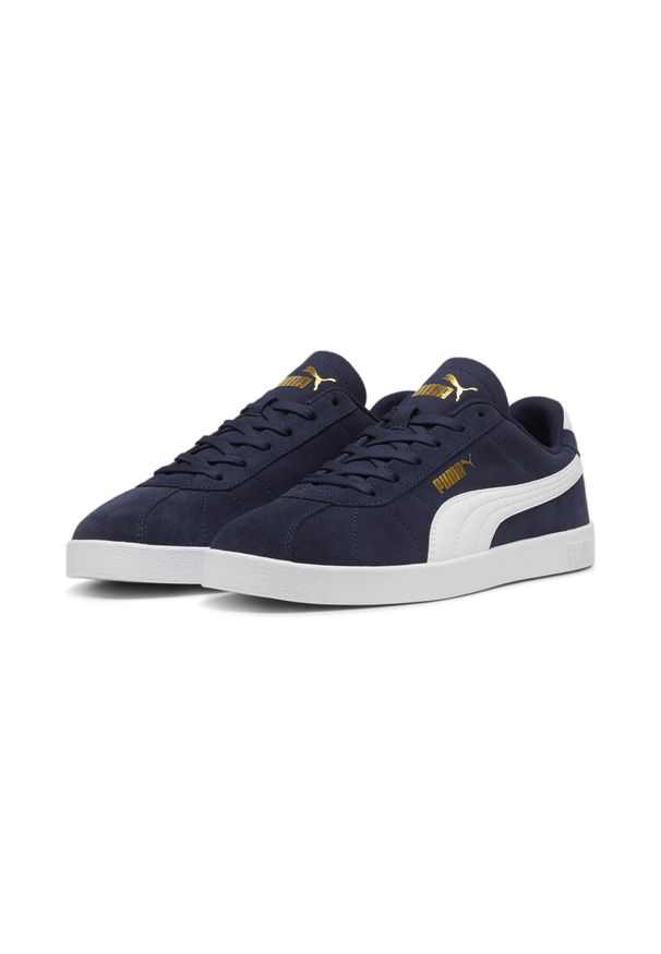 Puma - Sneakersy zamszowe unisex PUMA Club II PUMA Navy White Gold Blue. Okazja: na co dzień. Kolor: biały, niebieski, wielokolorowy. Materiał: zamsz
