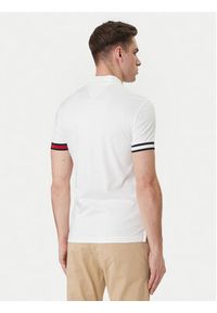 TOMMY HILFIGER - Tommy Hilfiger Polo MW0MW42743 Biały Slim Fit. Typ kołnierza: polo. Kolor: biały. Materiał: bawełna #2