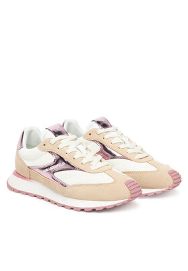Karl Lagerfeld - KARL LAGERFELD Sneakersy Kairo Lo Lace Mix II KL61124E 4TP Beżowy. Kolor: beżowy. Materiał: materiał