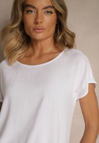 Renee - Biała Wiskozowa Bluzka Oversize Lirealia. Okazja: na co dzień. Kolor: biały. Materiał: wiskoza. Styl: casual #4