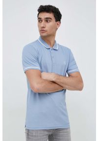 Calvin Klein Jeans polo męski kolor niebieski wzorzysty. Typ kołnierza: polo. Kolor: niebieski. Materiał: dzianina. Długość: krótkie #1