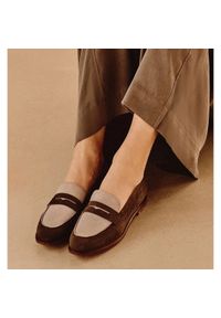Marco Shoes Loafersy Prato szare. Kolor: szary. Materiał: zamsz, skóra #5