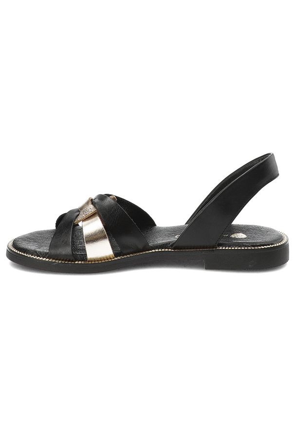 Czarne Sandały Armodo Eleganckie Obuwie Damskie. Zapięcie: pasek. Kolor: czarny. Materiał: skóra. Styl: elegancki