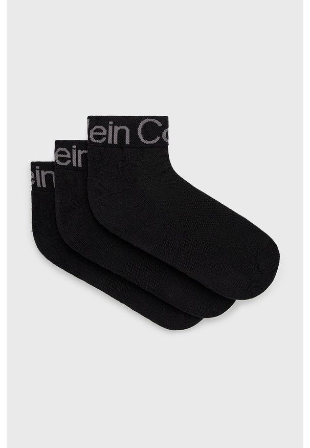 Calvin Klein Skarpetki (3-pack) męskie kolor czarny. Kolor: czarny