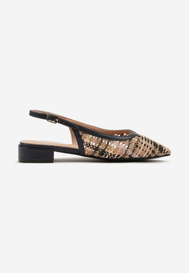 Renee - Granatowe Szydełkowe Sandały Slingback Odirissea. Zapięcie: sprzączka. Kolor: niebieski. Sezon: lato. Obcas: na szpilce. Styl: elegancki