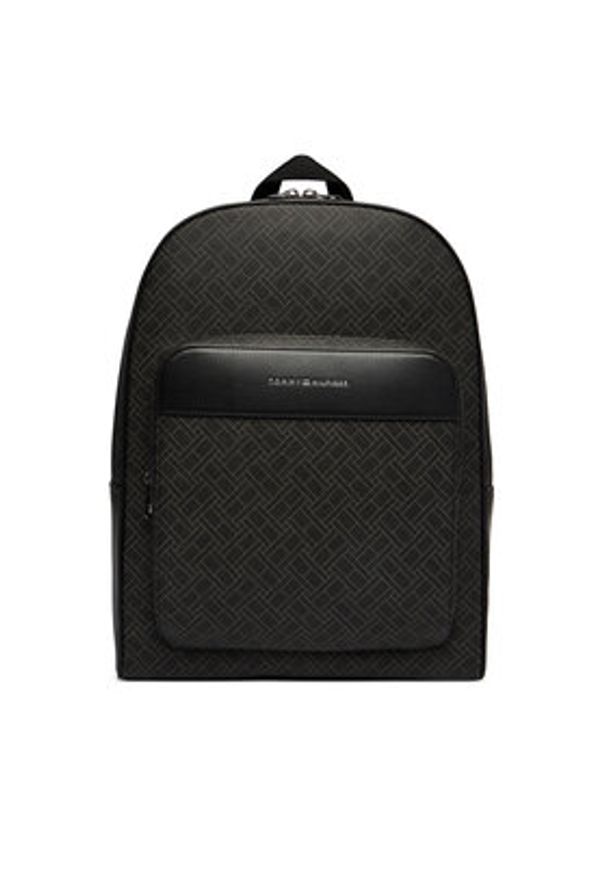 TOMMY HILFIGER - Tommy Hilfiger Plecak Th Flag Monogram Backpack AM0AM14137 Czarny. Kolor: czarny. Materiał: skóra