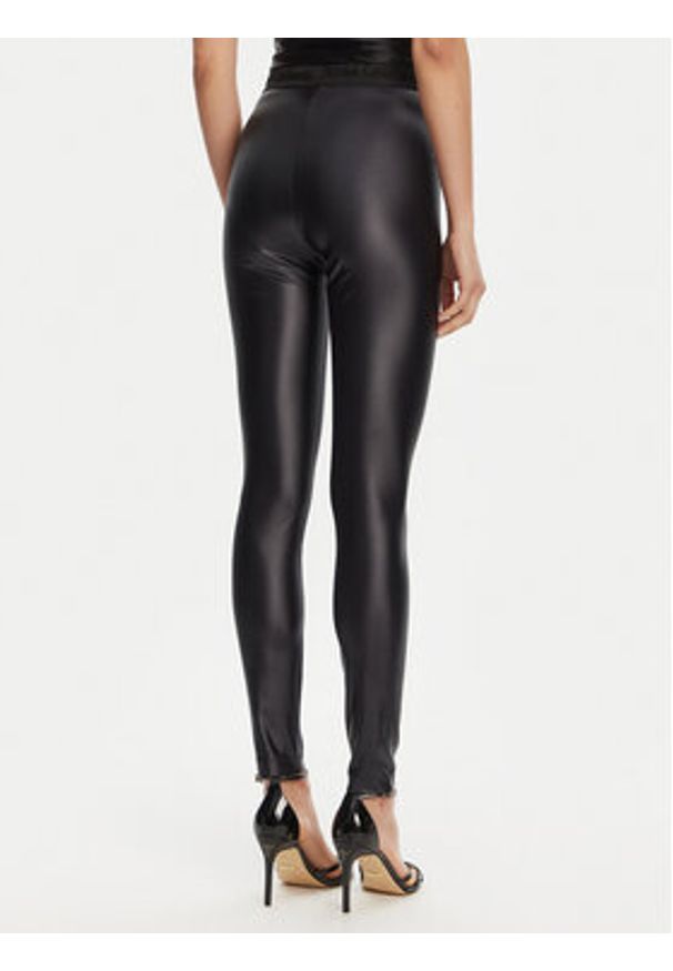 Versace Jeans Couture Legginsy 78HAC101 Czarny Slim Fit. Kolor: czarny. Materiał: syntetyk