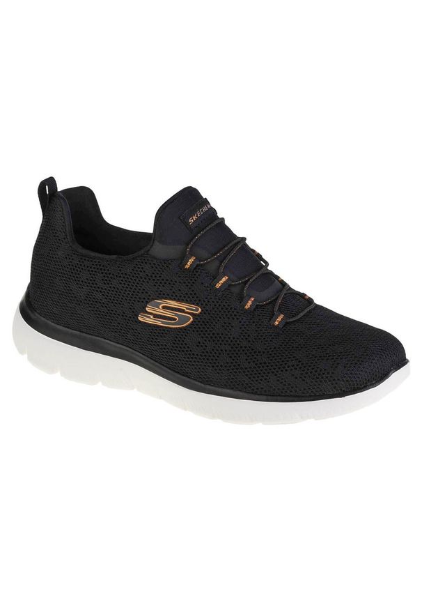 skechers - Buty do chodzenia damskie Skechers Summits Leopard Spor. Zapięcie: sznurówki. Kolor: czarny. Materiał: materiał, syntetyk, tkanina. Szerokość cholewki: normalna. Sport: turystyka piesza