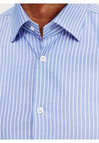 Pako Lorente - PAKO LORENTE – Niebieska koszula męska w paski. Kolor: niebieski. Materiał: bawełna. Długość rękawa: długi rękaw. Długość: długie. Wzór: paski #10