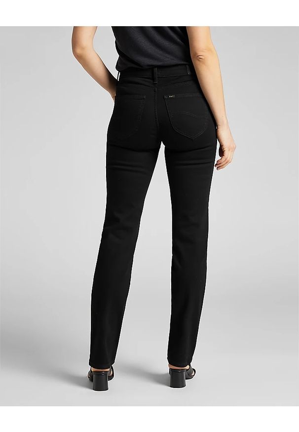 Lee - LEE MARION STRAIGHT DAMSKIE SPODNIE JEANSOWE BLACK RINSE L301FS47 112105814
