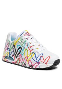 skechers - Skechers Sneakersy Uno Spread The Love 55507/WMLT Biały. Kolor: biały. Materiał: skóra #1