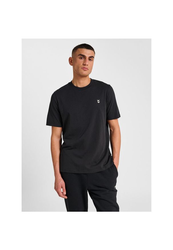 Hummel koszulka męska bawełniana logo haftowane hml Pulse T-shirt. Kolor: czarny. Materiał: bawełna. Wzór: haft. Sport: fitness