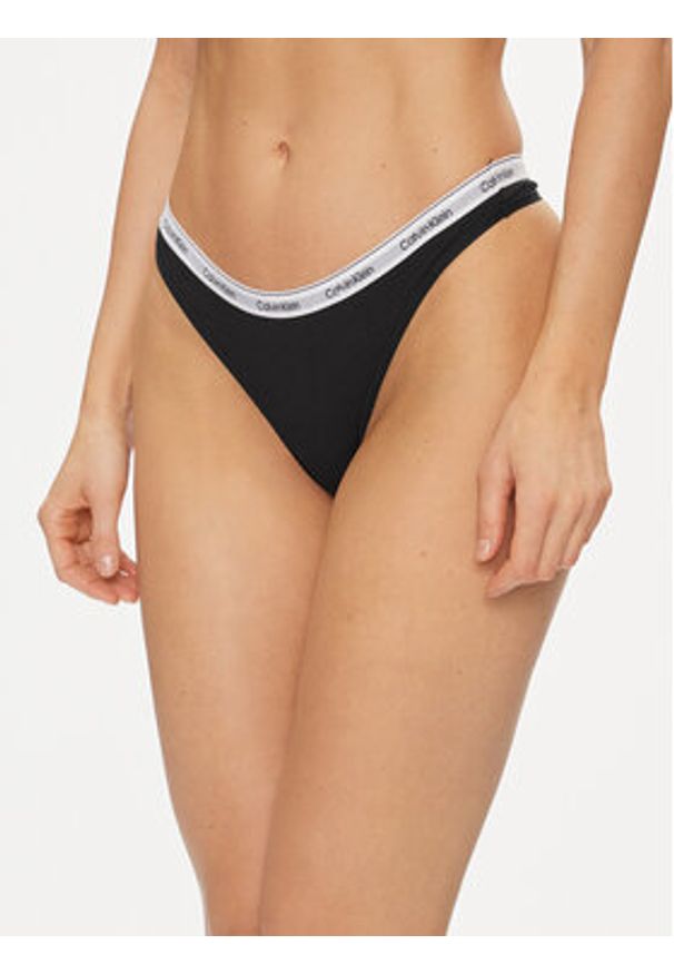 Calvin Klein Underwear Komplet 5 par stringów 000QD5221E Czarny. Kolor: czarny. Materiał: bawełna