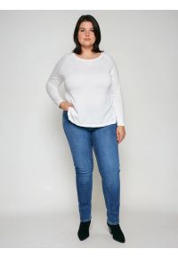 Big-Star - Sweter damski z wiskozy biały Airin 100. Okazja: na co dzień. Kolor: biały. Materiał: wiskoza. Wzór: aplikacja. Styl: casual