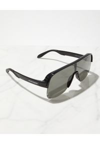 Alexander McQueen - ALEXANDER MCQUEEN - Czarne okulary przeciwsłoneczne. Kolor: czarny. Materiał: materiał. Wzór: aplikacja #3