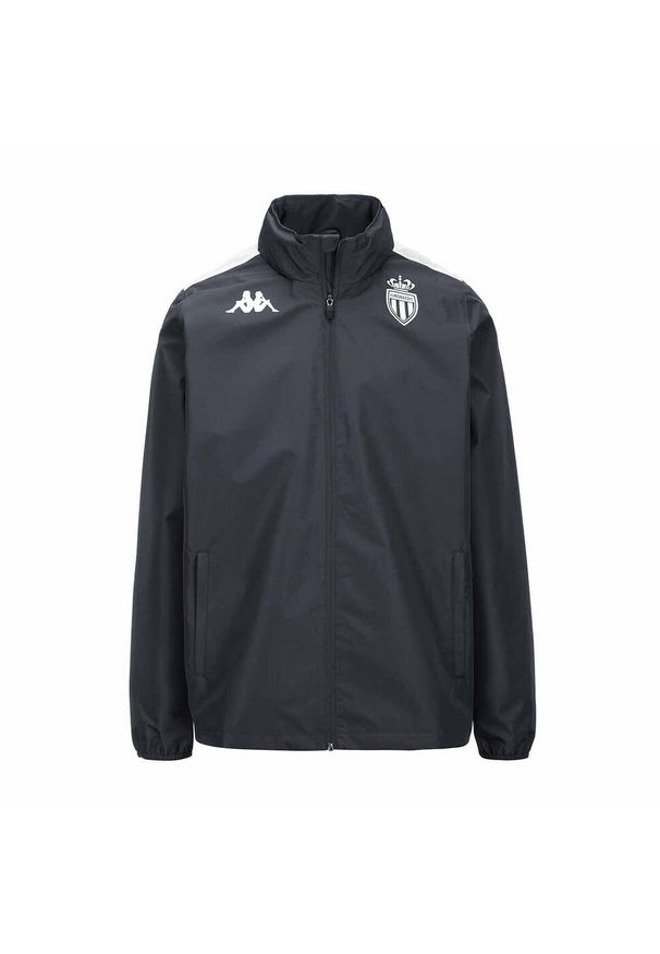 Kappa - Kurtka z dresu AS Monaco Adverzip Pro 8 2024/25. Kolor: wielokolorowy, szary, biały. Materiał: dresówka. Sport: piłka nożna