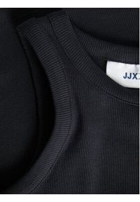 JJXX Top 12224661 Czarny Rib Fit. Kolor: czarny. Materiał: bawełna