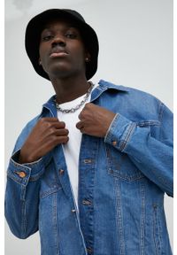 Wrangler kurtka jeansowa męska kolor niebieski przejściowa oversize. Kolor: niebieski. Materiał: jeans #5