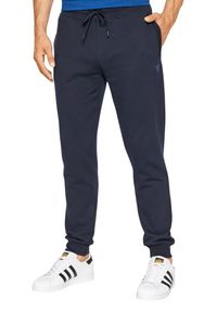 Guess - GUESS Granatowe męskie spodnie Aldwin, Rozmiar XL. Kolor: niebieski. Materiał: poliester, bawełna, materiał #2
