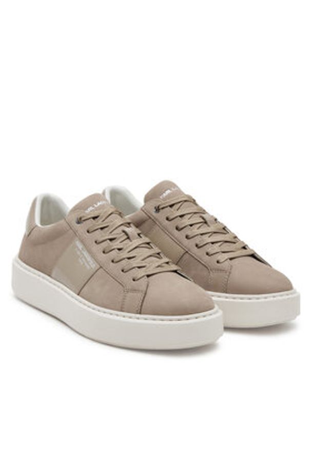 Karl Lagerfeld - KARL LAGERFELD Sneakersy KL52218 Beżowy. Kolor: beżowy. Materiał: nubuk, skóra