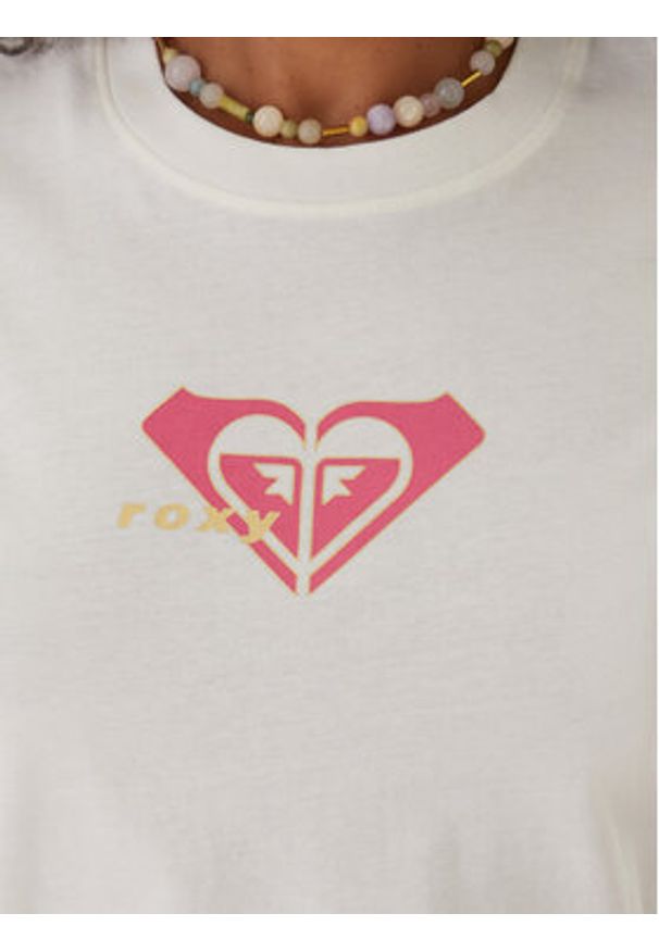 Roxy T-Shirt Oceanregular ERJZT06078 Écru Regular Fit. Materiał: bawełna