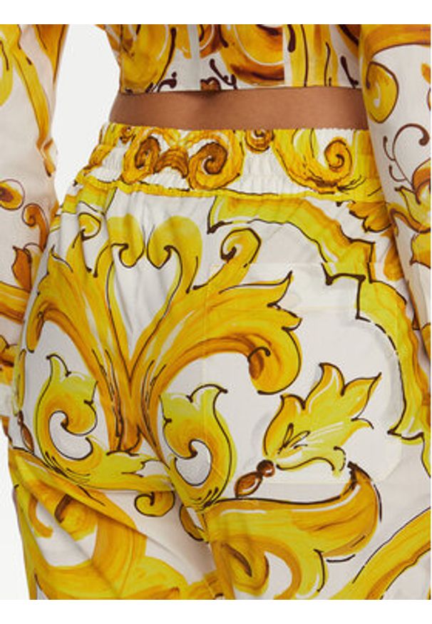 DOLCE & GABBANA - Dolce&Gabbana Spodnie materiałowe FTC4PT HH5EA Żółty Regular Fit. Kolor: żółty. Materiał: bawełna