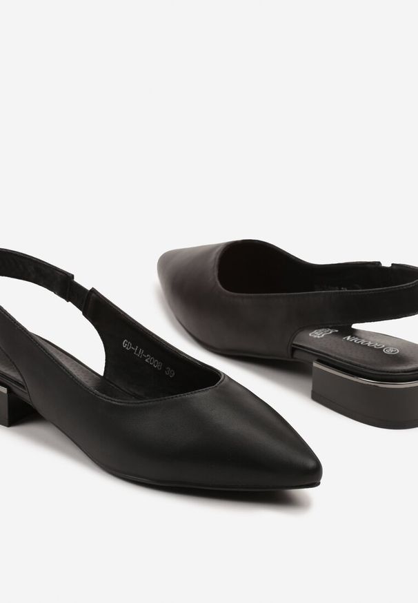 Born2be - Czarne Skórzane Sandały Bez Pięty Lirathe. Okazja: na co dzień. Kolor: czarny. Materiał: skóra. Styl: elegancki, casual