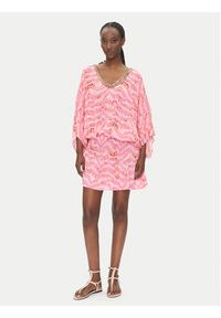 LOLA CASADEMUNT Sukienka letnia LS2516031 Różowy Regular Fit. Kolor: różowy. Materiał: wiskoza. Sezon: lato