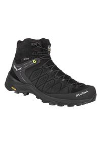 Buty Trekkingowe Męskie Salewa Alp Trainer 2 Mid Gtx. Wysokość cholewki: za kostkę. Zapięcie: sznurówki. Kolor: czarny, wielokolorowy. Materiał: tkanina, materiał, syntetyk, guma, zamsz. Szerokość cholewki: normalna