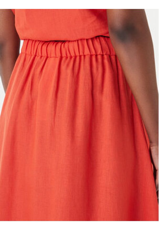 Marella Spódnica trapezowa Biada 2615101082 Czerwony Regular Fit. Kolor: czerwony. Materiał: len