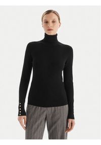 Fracomina Golf FR25WT7001K42101 Czarny Regular Fit. Typ kołnierza: golf. Kolor: czarny. Materiał: wiskoza #1