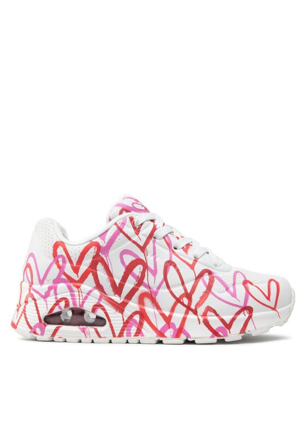 skechers - Skechers Sneakersy Uno Spread The Love 155507/WRPK Biały. Kolor: biały. Materiał: skóra