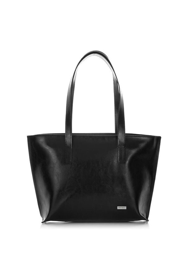 PAOLO PERUZZI - Skórzana torebka na ramię Paolo Peruzzi Z-23-BL czarna. Kolor: czarny. Materiał: skórzane. Rodzaj torebki: na ramię