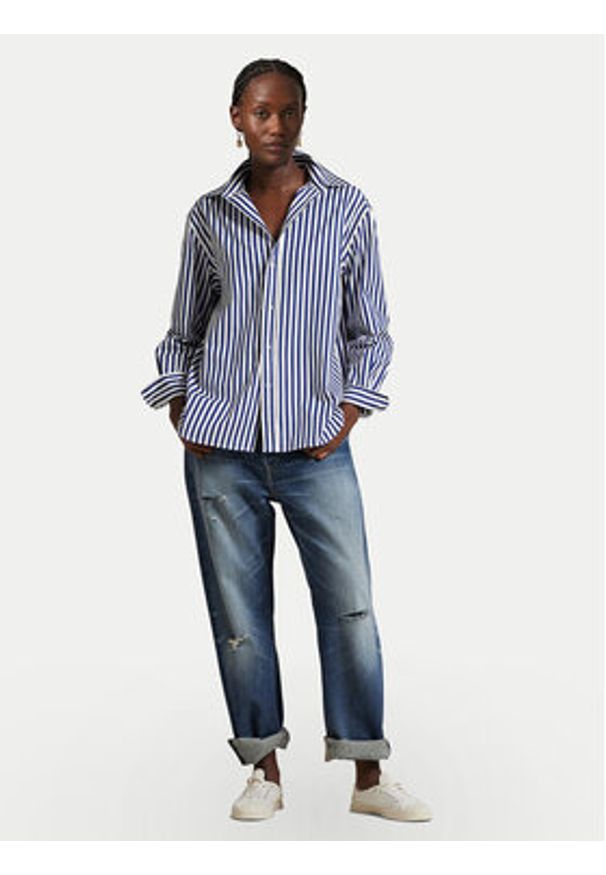 Polo Ralph Lauren Koszula 211968218001 Granatowy Oversize. Typ kołnierza: polo. Kolor: niebieski. Materiał: bawełna