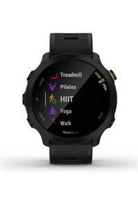 GARMIN - Garmin Forerunner 55 czarny. Rodzaj zegarka: smartwatch. Kolor: czarny. Materiał: materiał. Styl: retro, sportowy, casual, młodzieżowy