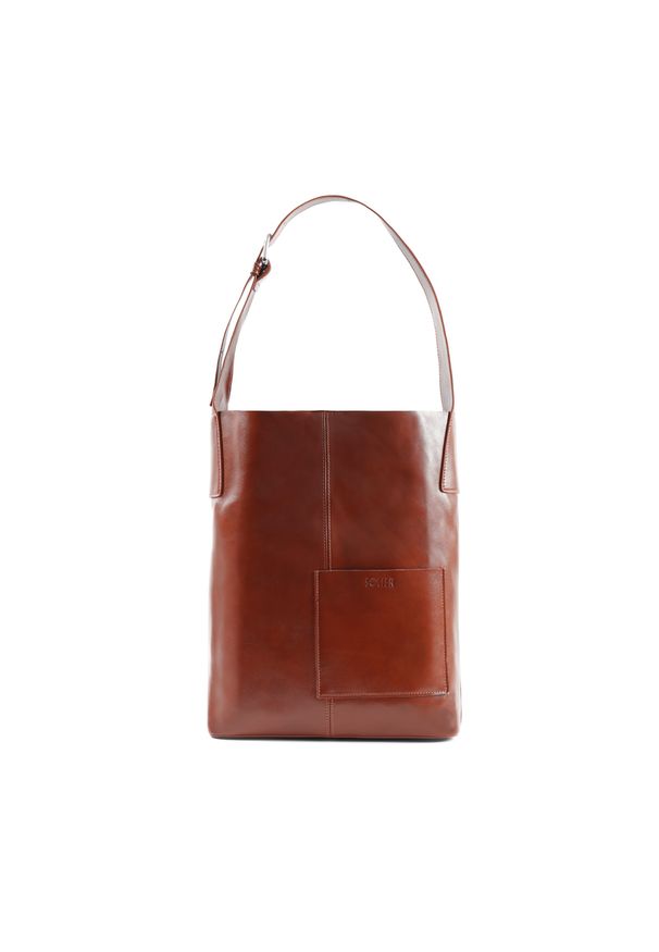 Solier - Shopperka damska FL29 ELVORIA brązowa. Kolor: brązowy. Materiał: skórzane. Styl: elegancki, casual. Rodzaj torebki: na ramię