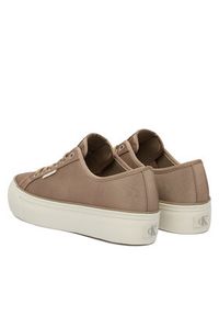 Calvin Klein Sneakersy Vulc Flatform Lace Up Moire YW0YW02012 Brązowy. Kolor: brązowy. Materiał: materiał #3