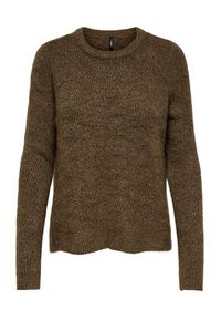 only - ONLY Sweter 15234745 Brązowy Regular Fit. Kolor: brązowy. Materiał: syntetyk #3