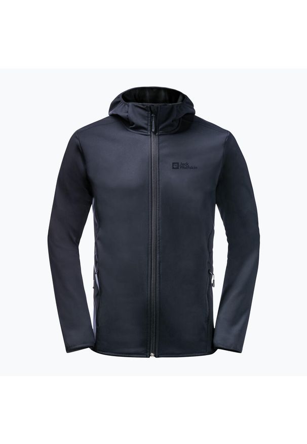 Kurtka softshell męska Jack Wolfskin Bornberg Hoody. Kolor: niebieski. Materiał: softshell