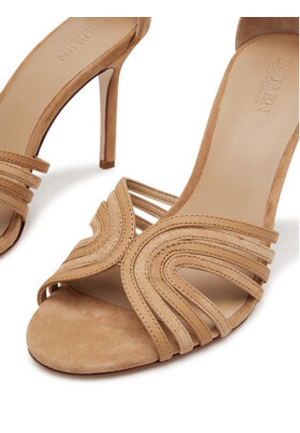 Lauren Ralph Lauren - LAUREN RALPH LAUREN Sandały Allie 802966856001 Beżowy. Kolor: beżowy. Materiał: skóra