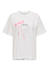 only - ONLY T-Shirt Vivvi 15346761 Biały Regular Fit. Kolor: biały. Materiał: bawełna