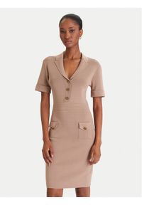 Guess Sukienka dzianinowa W5YK29 Z0130 Beżowy Slim Fit. Kolor: beżowy. Materiał: syntetyk #1
