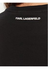 Karl Lagerfeld - KARL LAGERFELD T-Shirt A1W17129 Czarny Regular Fit. Typ kołnierza: dekolt w karo. Kolor: czarny. Materiał: bawełna