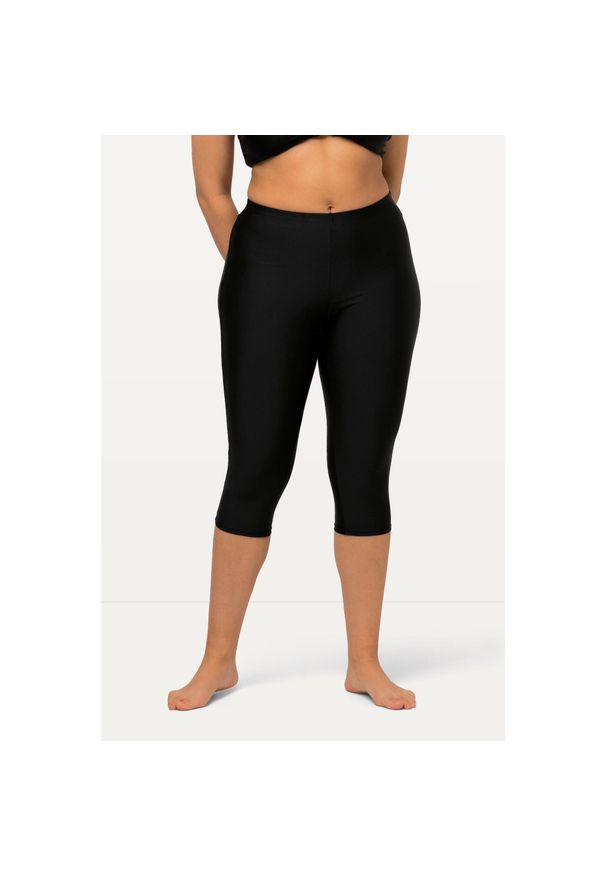 ULLA POPKEN - Damskie Rybaczki do pływania do kolan komfortowy stretch. Kolekcja: plus size. Kolor: czarny. Materiał: elastan, poliamid. Długość: do kolan