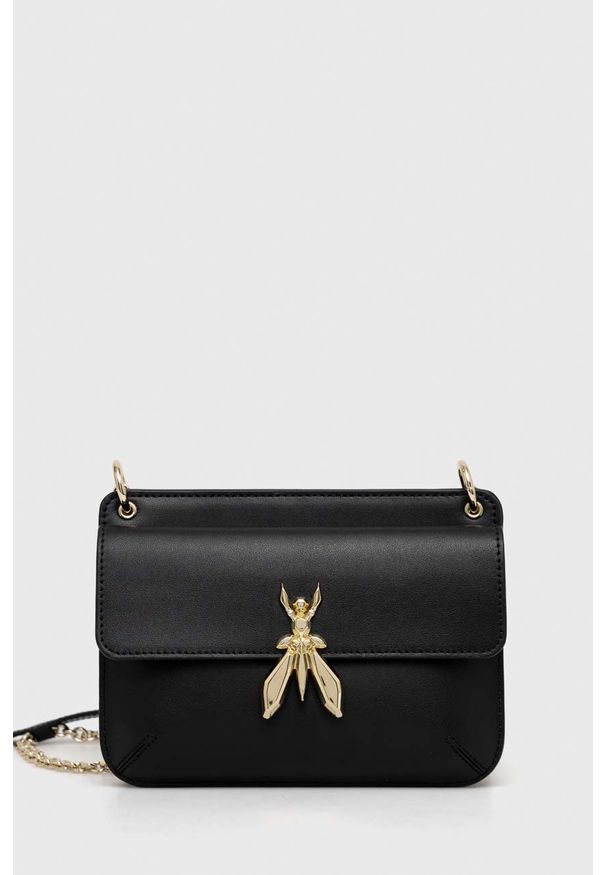 Patrizia Pepe torebka skórzana kolor czarny. Kolor: czarny. Materiał: skórzane