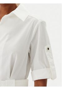 Fracomina Sukienka koszulowa FR25SD3006W52001 Biały Regular Fit. Kolor: biały. Materiał: bawełna, syntetyk. Typ sukienki: koszulowe #5