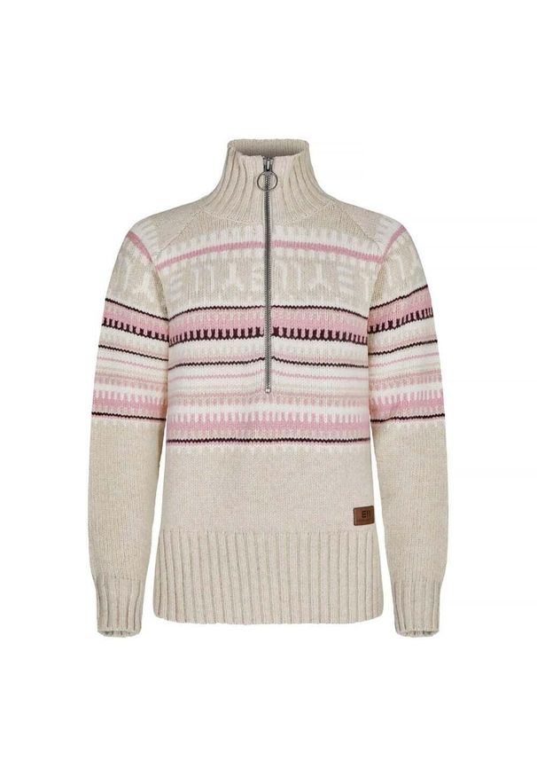 ELEVENATE - Damski sweter zapinany na zamek Elevenate Davos. Kolor: wielokolorowy, biały, beżowy. Sport: turystyka piesza